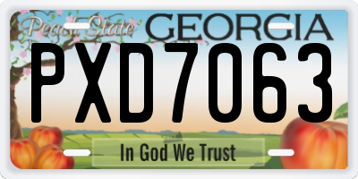 GA license plate PXD7063