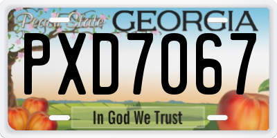 GA license plate PXD7067
