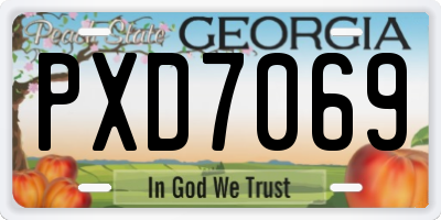 GA license plate PXD7069