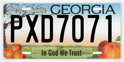 GA license plate PXD7071