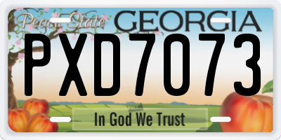 GA license plate PXD7073
