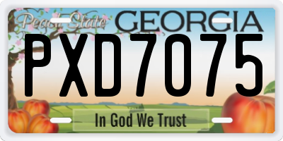 GA license plate PXD7075