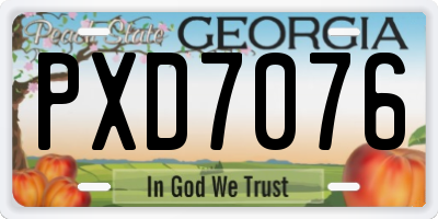 GA license plate PXD7076