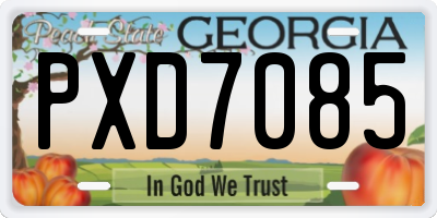 GA license plate PXD7085