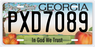 GA license plate PXD7089