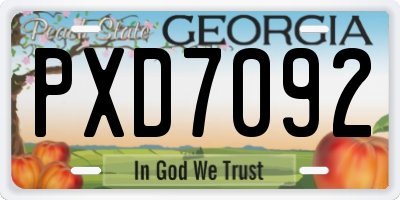 GA license plate PXD7092