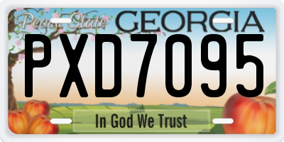 GA license plate PXD7095