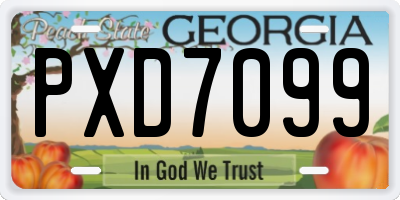GA license plate PXD7099