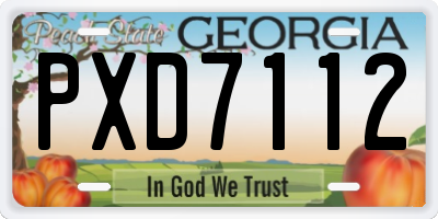 GA license plate PXD7112