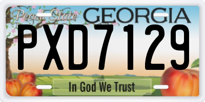 GA license plate PXD7129