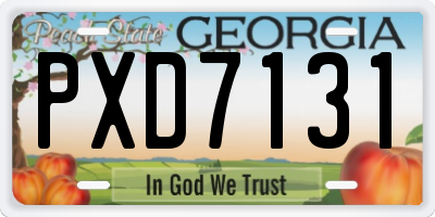 GA license plate PXD7131