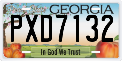 GA license plate PXD7132