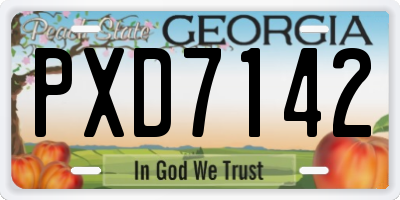 GA license plate PXD7142