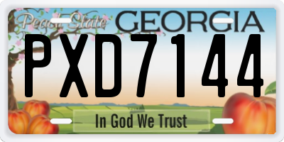 GA license plate PXD7144