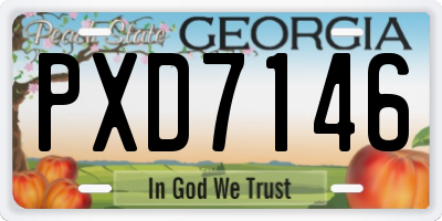 GA license plate PXD7146