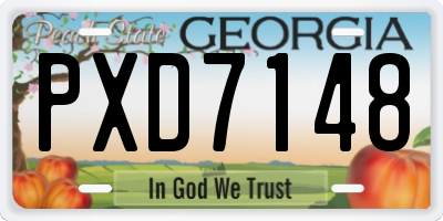 GA license plate PXD7148