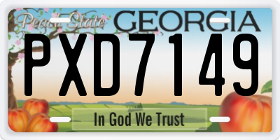 GA license plate PXD7149