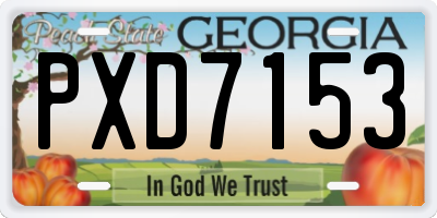 GA license plate PXD7153