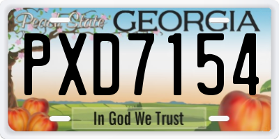 GA license plate PXD7154