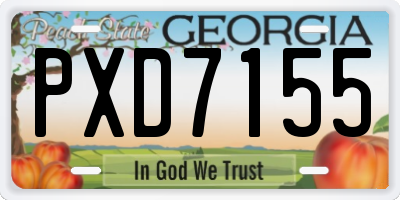 GA license plate PXD7155