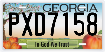 GA license plate PXD7158