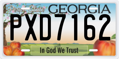 GA license plate PXD7162