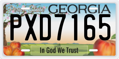GA license plate PXD7165