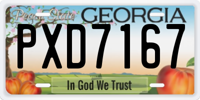 GA license plate PXD7167