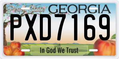 GA license plate PXD7169