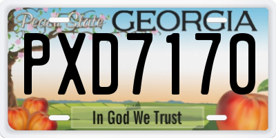 GA license plate PXD7170