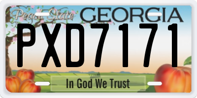 GA license plate PXD7171