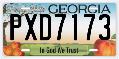 GA license plate PXD7173