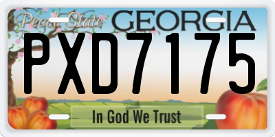 GA license plate PXD7175