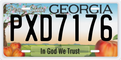 GA license plate PXD7176