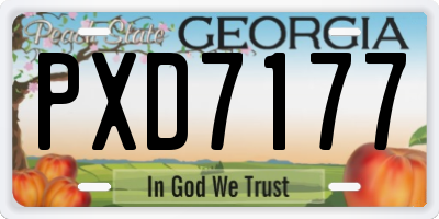 GA license plate PXD7177