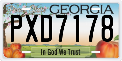 GA license plate PXD7178