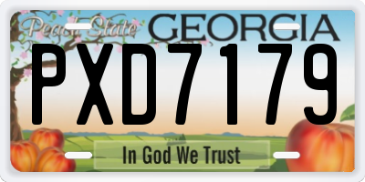 GA license plate PXD7179
