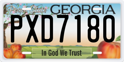 GA license plate PXD7180