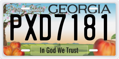 GA license plate PXD7181