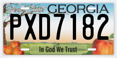 GA license plate PXD7182