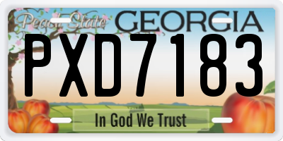 GA license plate PXD7183