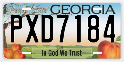 GA license plate PXD7184