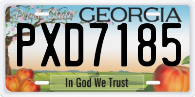 GA license plate PXD7185