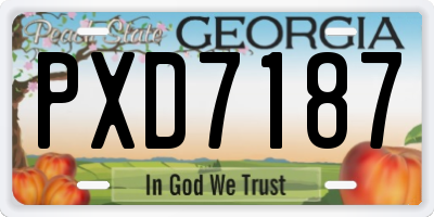 GA license plate PXD7187
