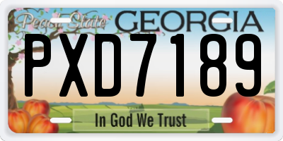 GA license plate PXD7189