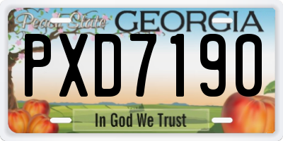 GA license plate PXD7190