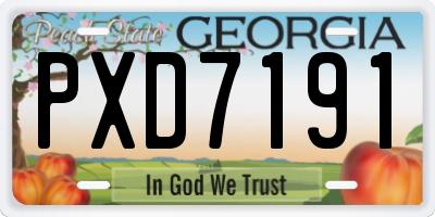 GA license plate PXD7191