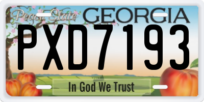 GA license plate PXD7193
