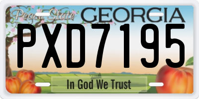 GA license plate PXD7195