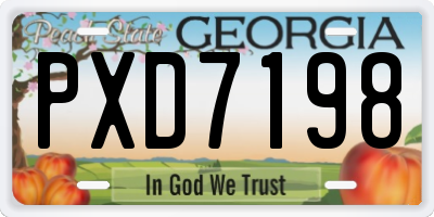 GA license plate PXD7198